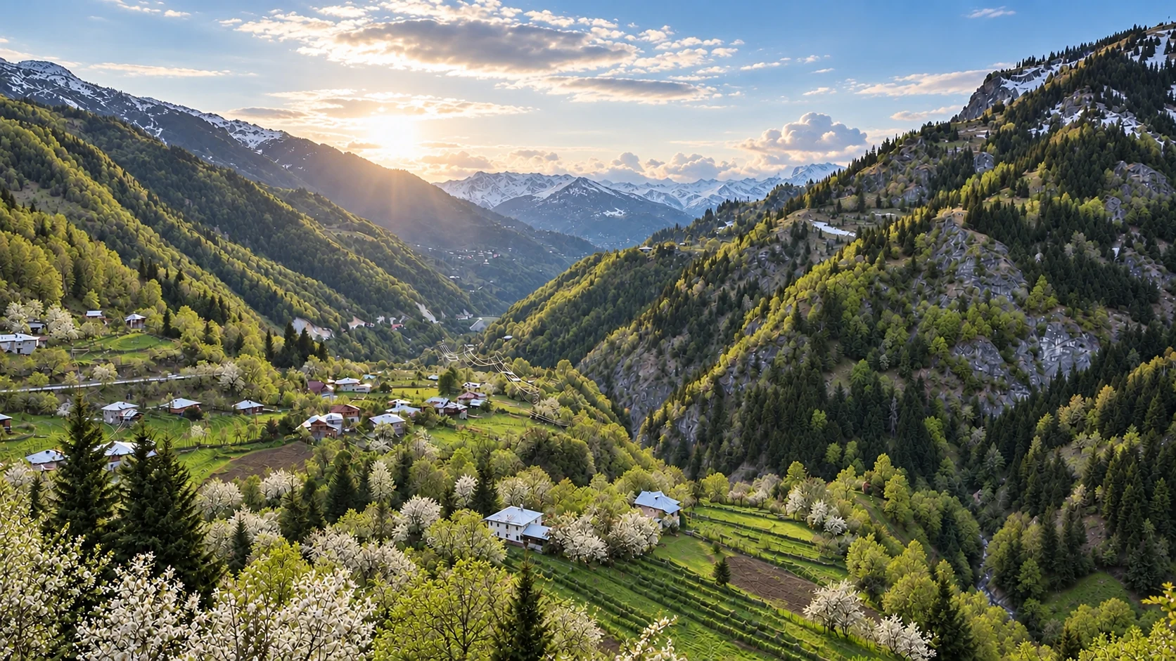 Spring mountain landscape