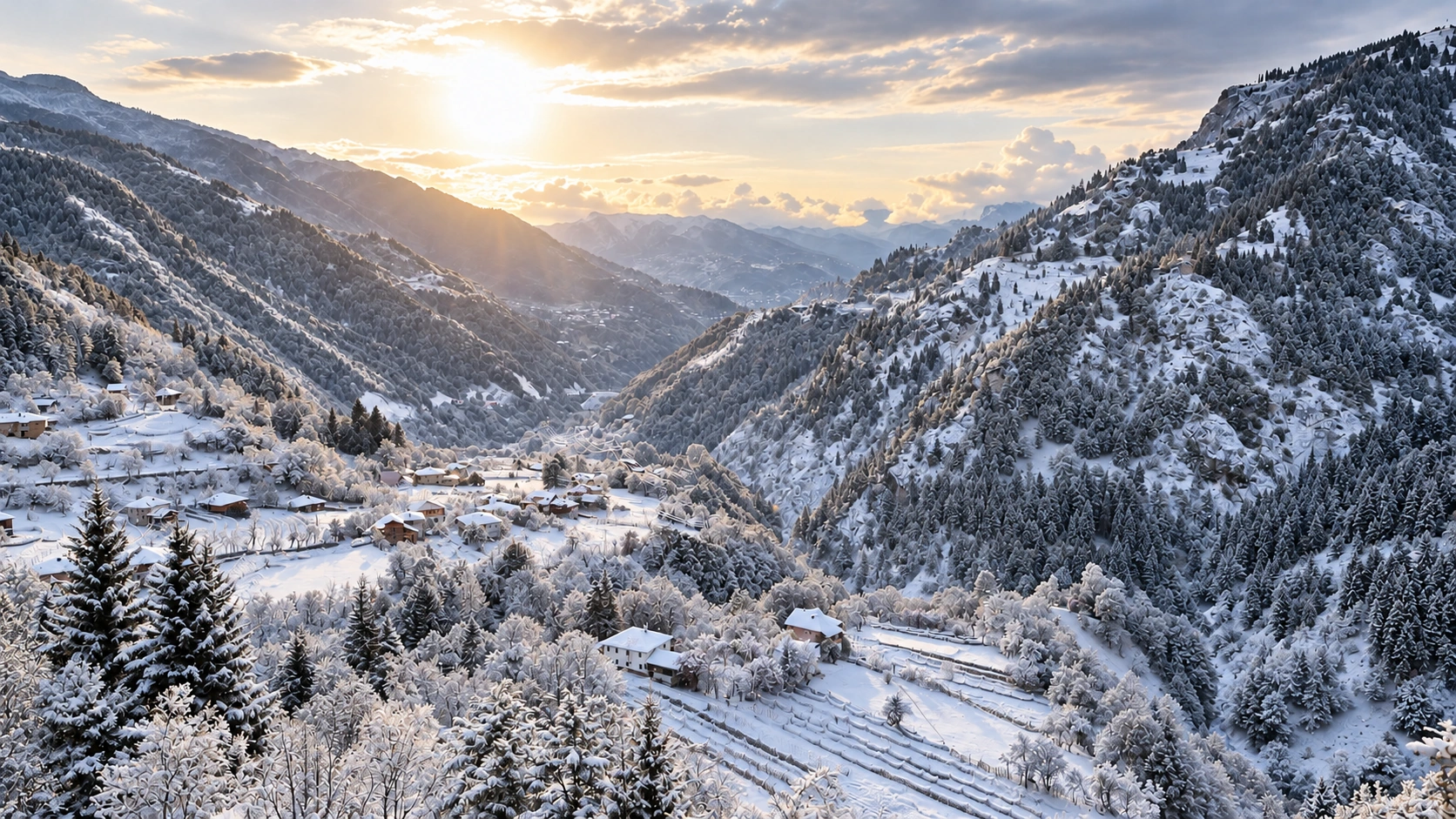Winter mountain landscape